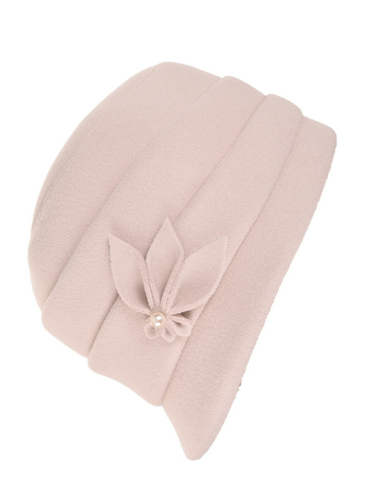 Elegancki kapelusz damski zimowy cloche beżowy – ochrona przed chłodem i regulowany obwód 42432