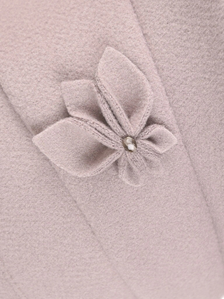Elegancki kapelusz damski zimowy cloche szary – wywinięte rondo z ciepłą podszewką 42413