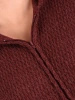 Elegancki sweter damski rozpinany w kolorze bordo – prosty krój z kapturem na chłodne dni 42173