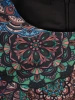 Elegancka prosta sukienka midi w wielobarwny wzór – fason tuszujący sylwetkę z rękawami 3/4 34404