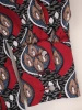 Bordowo-granatowa sukienka midi z długim rękawem – trapezowy fason z ozdobnymi mankietami 38662