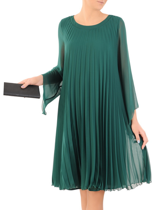 Plisowana sukienka z szyfonu, kreacja w luźnym fasonie 31201