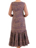 Elegancka sukienka z łączonych materiałów, luźna kreacja z ekoskórą 31382