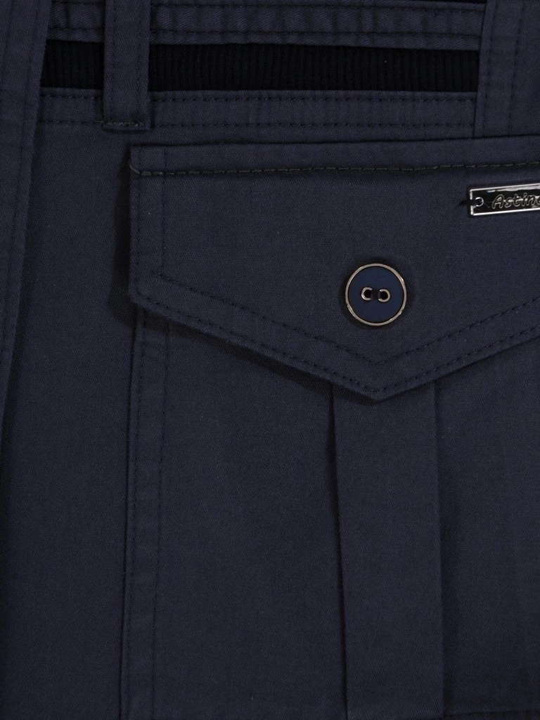 Elegancki granatowy żakiet do sukienki – bawełniany model o prostym fasonie 28102