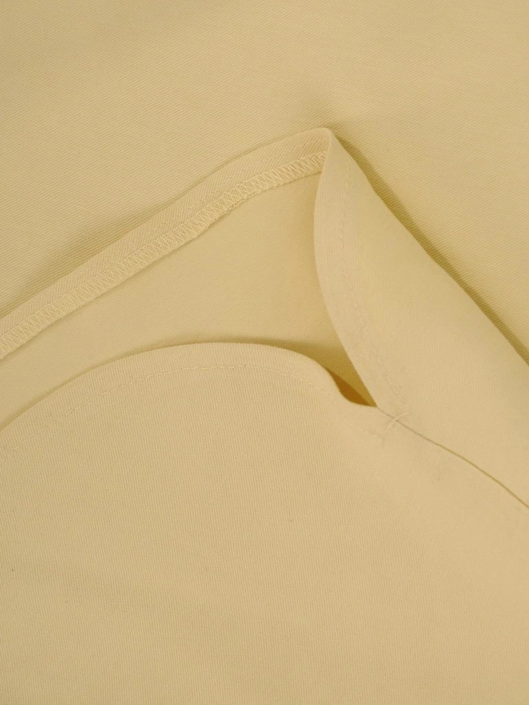 Wizytowa cytrynowa sukienka mini o prostym kroju – narzutka wysmuklająca sylwetkę 29649