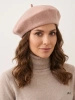 Elegancki beżowy beret damski z wełny merynosa – klasyczny fason francuski z antenką idealny do płaszcza 40878