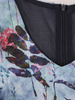 Trapezowa sukienka damska, jesienna kreacja w roślinny wzór 21882