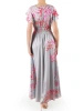 Elegancka sukienka na wesele maxi w kwiaty – rozkloszowany fason z kopertowym dekoltem 35877