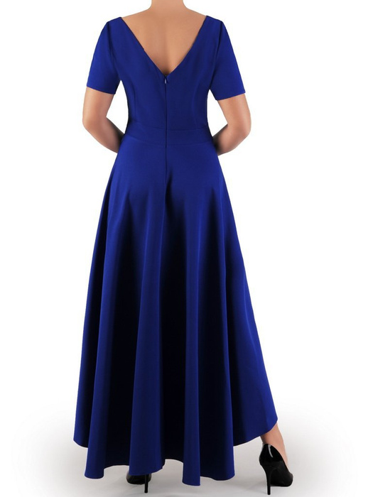 Chabrowa sukienka maxi z błyszczącą aplikacją w talii 22756