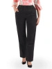 Czarne spodnie damskie proste na gumce plus size – eleganckie do pracy z optycznym wysmukleniem 34896