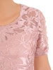 Sukienka rozkloszowana w odcieniu brudnego różu – elegancki fason midi z ozdobną górą na przyjęcia 33284