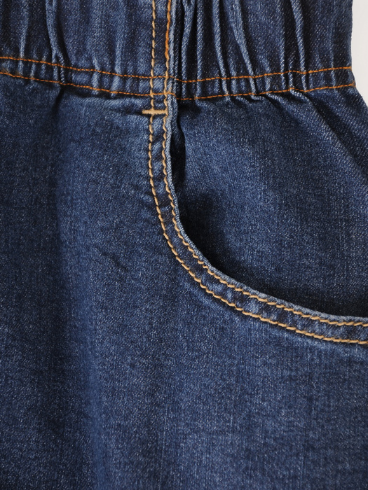Jeansy, wyszczuplające, bawełniane proste spodnie jeans na gumce w pasie z kieszeniami, duże rozmiary 34897
