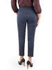 Eleganckie niebieskie spodnie damskie na gumce – dopasowany fason ze stylowymi suwakami 34875