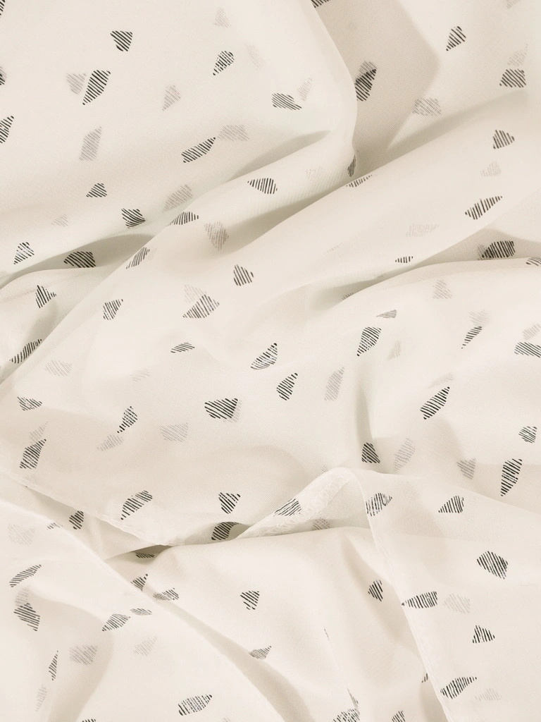 Elegancka bluzka wizytowa damska w chabrowy print – luźny fason tuszujący biodra z narzutką 41719