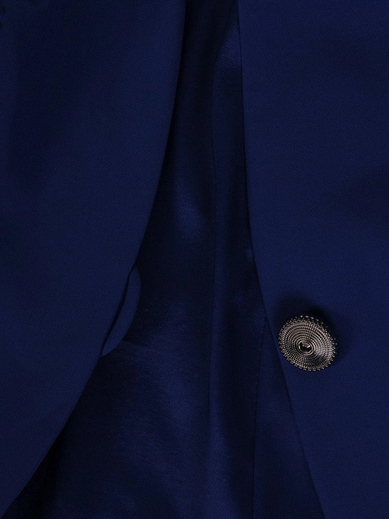 Chabrowy żakiet damski na wesele do sukienki – taliowany fason z ozdobnym guzikiem 10328
