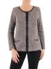 Elegancki sweter damski rozpinany na zamek – prosty krój ze wstawkami z ekoskóry 38977