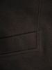 Czarny ocieplany płaszcz z ozdobnymi przeszyciami 34154