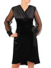 Czarna sukienka z aksamitu, wizytowa kreacja z tiulem 23894