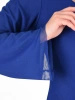 Elegancka chabrowa sukienka na wesele i andrzejki – prosty fason midi z dekoltem w serek 42520
