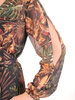 Elegancka sukienka maxi, kreacja z ozdobnymi rozcięciami na rękawach 34520