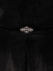 Rozkloszowana sukienka z aksamitu, czarna kreacja ozdobiona cekinami 23667
