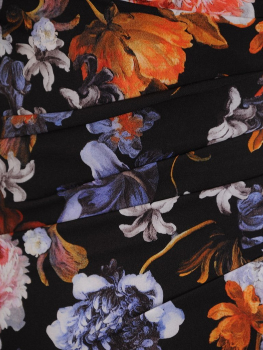 Kopertowa sukienka z tkaniny, kreacja w kwiaty 24573