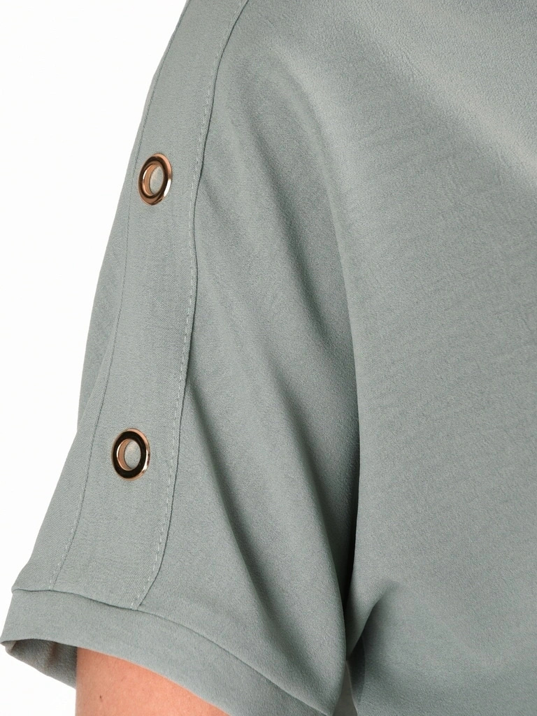 Elegancki kombinezon damski w kolorze mięty – swobodny fason z paskiem wysmuklającym sylwetkę 41472