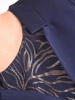 Elegancka garsonka damska na wesele ze wzorzystą sukienką – kobiecy rozkloszowany fason z żakietem 41583