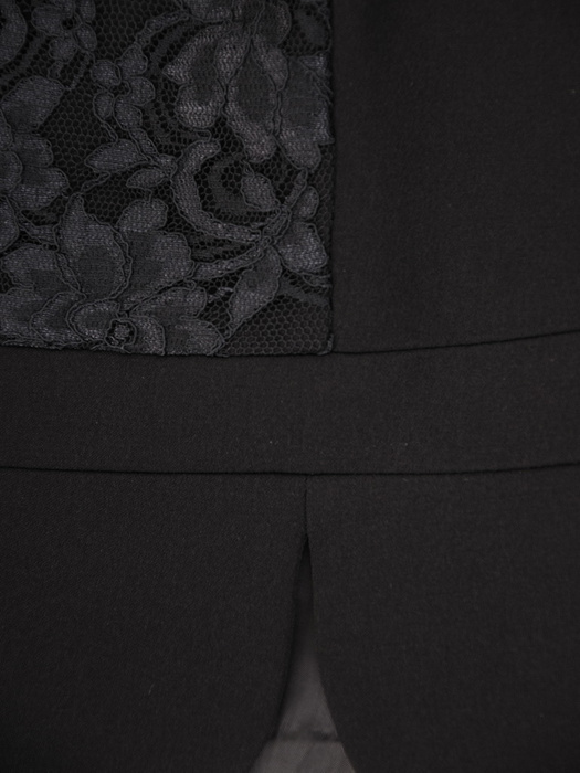 Trzyczęściowy komplet damski, czarna garsonka z koronkową bluzką 30455