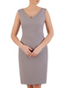 Komplet damski 2w1, szara połyskująca sukienka z luźną szyfonową narzutką 25015