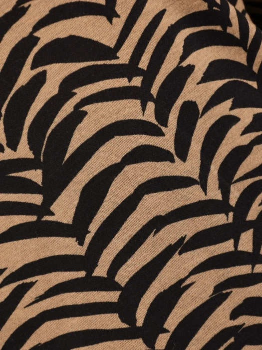 Elegancka bluzka koszulowa damska ciemnobeżowa – luźny fason z rękawem kimono 42322
