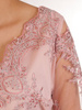 Prosta sukienka pudrowa z kopertowym dekoltem, kreacja na wesele 29464