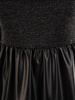Czarna sukienka damska, efektowne połączenie dzianiny i eko skóry 27972