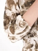 Damska sukienka maxi w jesienne kwiaty khaki – rozkloszowany fason tuszujący biodra 41299