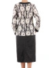Elegancka garsonka damska ze spódnicą midi w kwiaty – prosty krój z wygodną gumą w pasie 37274