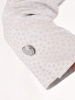 Elegancki perłowy komplet w grochy na wesele i letnie przyjęcia – ołówkowy fason wysmuklający figurę, dekolt łódka 41936