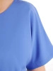 Elegancka błękitna sukienka ołówkowa do kolan – stylowy model z paskiem i rękawem kimono 36094