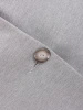 Elegancki żakiet damski do sukienki szary melanż – prosty fason z kołnierzem maskujący biodra 40473