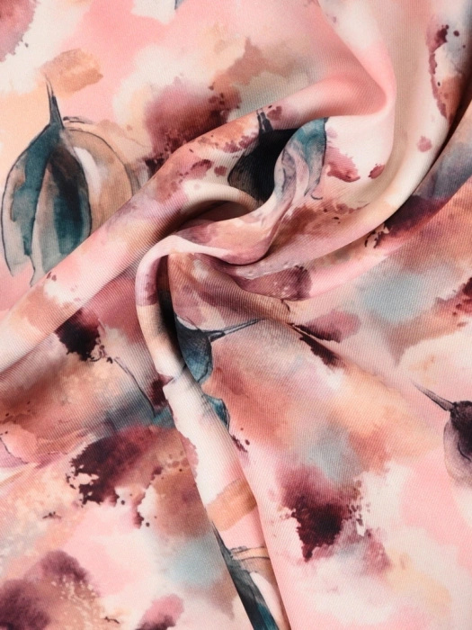 Elegancka bluzka wizytowa w kwiaty – prosty fason z rozcięciami tuszujący biodra 42040