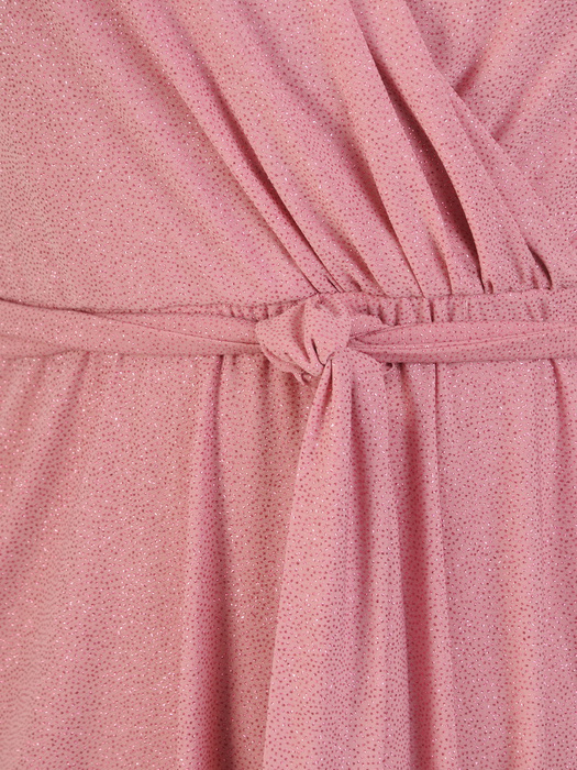 Wieczorowa, kopertowa suknia maxi z połyskującego materiału 31654