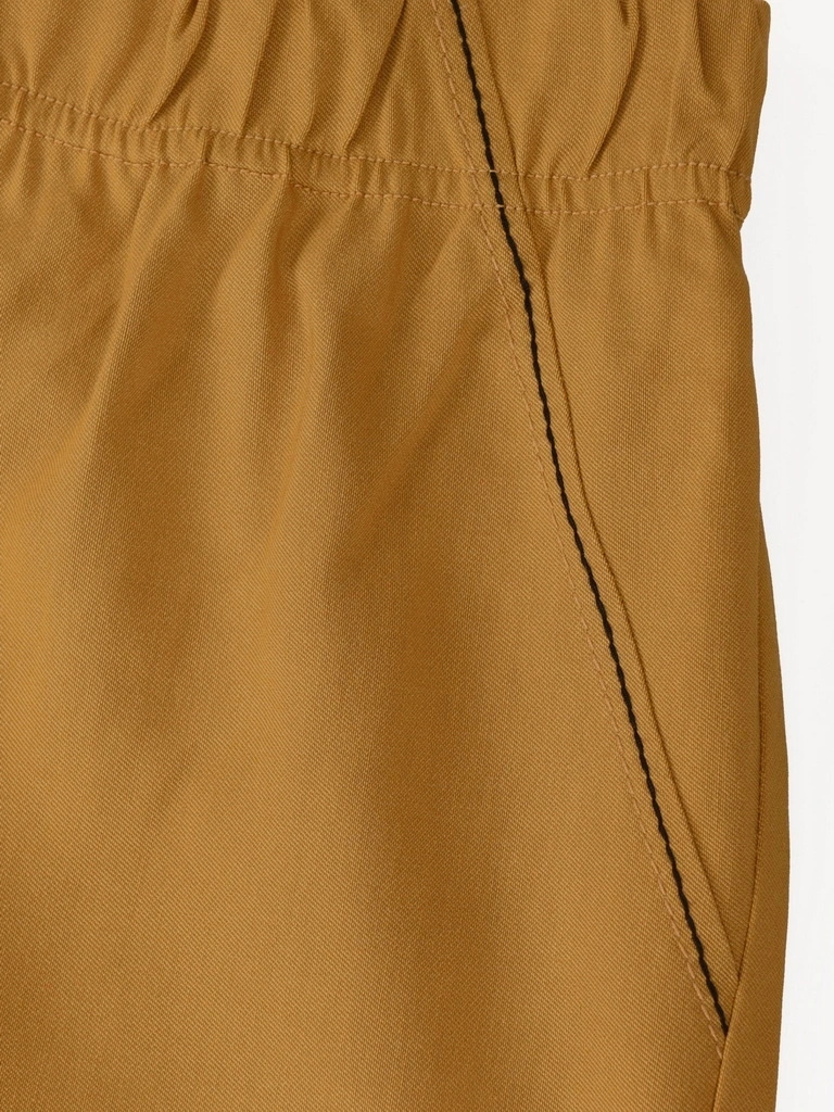 Miodowe cygaretki plus size z ozdobnymi zamkami – wysmuklający fason 7/8 na lato 34879