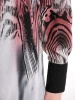Komplet z tuniką w zwierzęcy print i czarnymi spodniami wide leg – komfortowy fason maskujący sylwetkę 39257