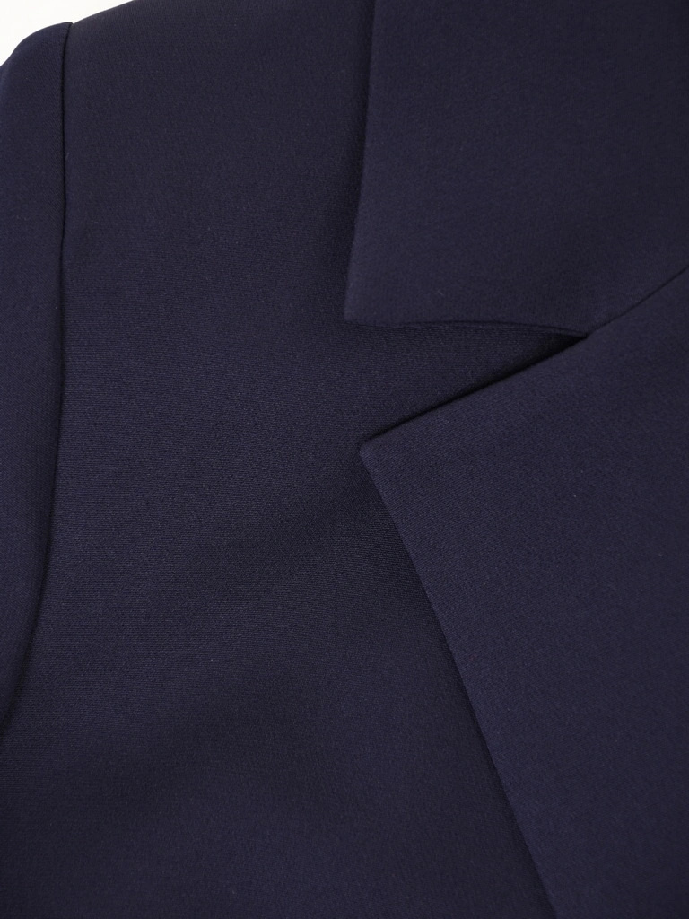 Elegancki granatowy garnitur damski ze spodniami – wysmuklający fason z gumą w pasie dla wygody 41888