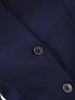 Elegancka granatowa marynarka damska do sukienki – prosty fason z kieszeniami na suwaki 19045