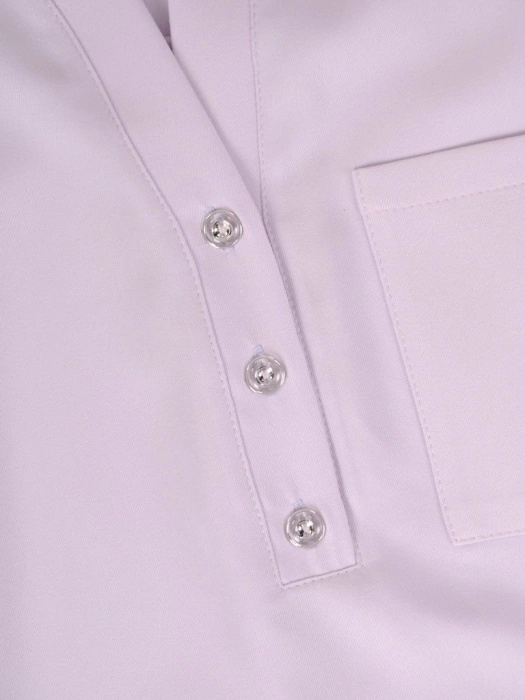 Elegancka bluzka wizytowa z wiskozy w kolorze liliowym – prosty krój z ozdobnymi guzikami 36698