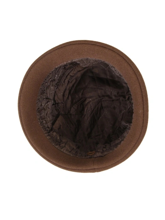 Elegancki kapelusz damski zimowy cloche – stylowe wywinięte rondo z ozdobną wstawką 42406