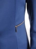 Elegancka marynarka damska do sukienki granatowa – prosty fason z kieszeniami na zamek 39619