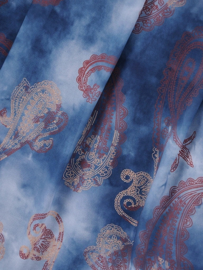 Wizytowa sukienka rozkloszowana maxi w elegancki wzór – kobiecy pasek modelujący sylwetkę 39850
