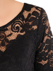 Sukienka koktajlowa maksi, czarna kreacja z koronkową górą 30884
