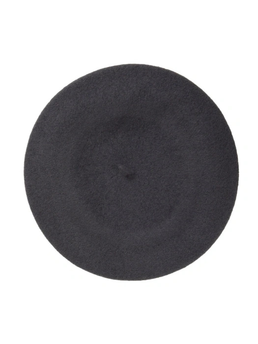 Elegancki grafitowy beret wełniany damski na zimę – stylowy francuski fason z modną antenką 40862